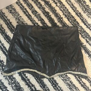 Asymmetrical bedazzled skirt